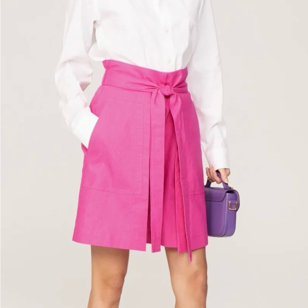 Eudon Choi Linen shorts sz 2 NWT pleated pink spring skirt skort